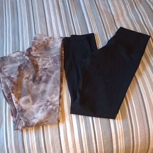 lululemon athletica Black Leggings + Gray Marble Tie-Dye Leggings
